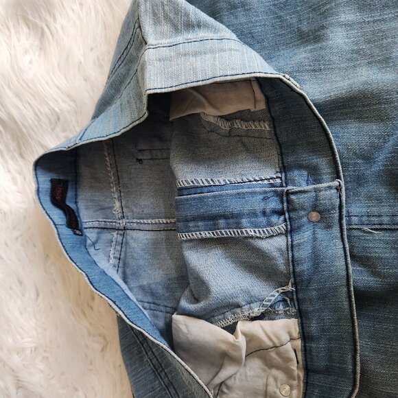 Vintage Y2K Denim Maxi Skirt Appliqué Patchwork Purse Leopard Long‎ Sz 30 - Picture 6 of 15